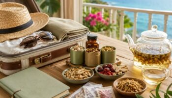 Serene tea and travel escape